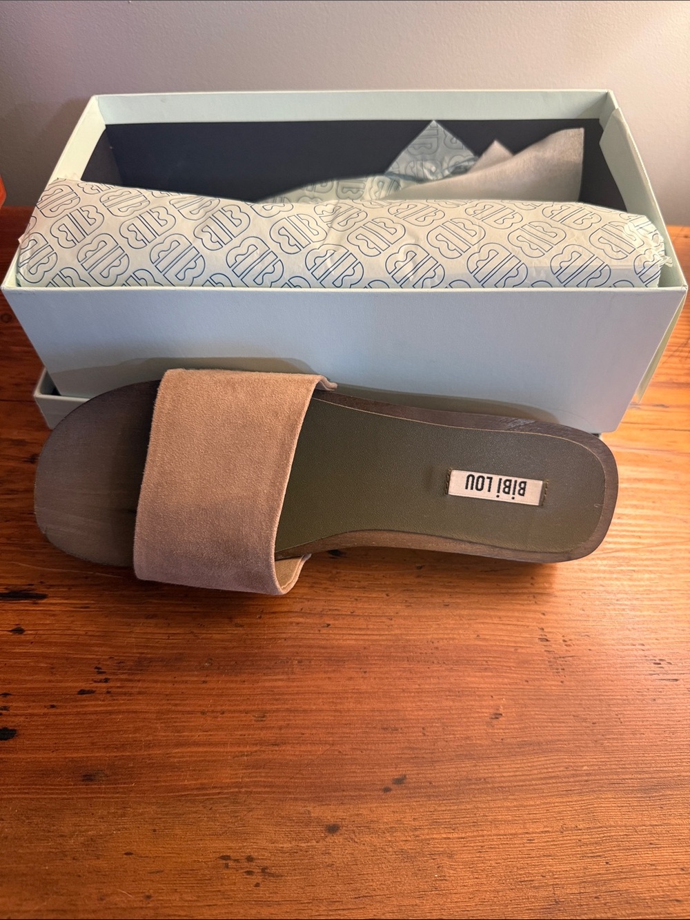 Bibi Lou Tan Suede Slide Sandals